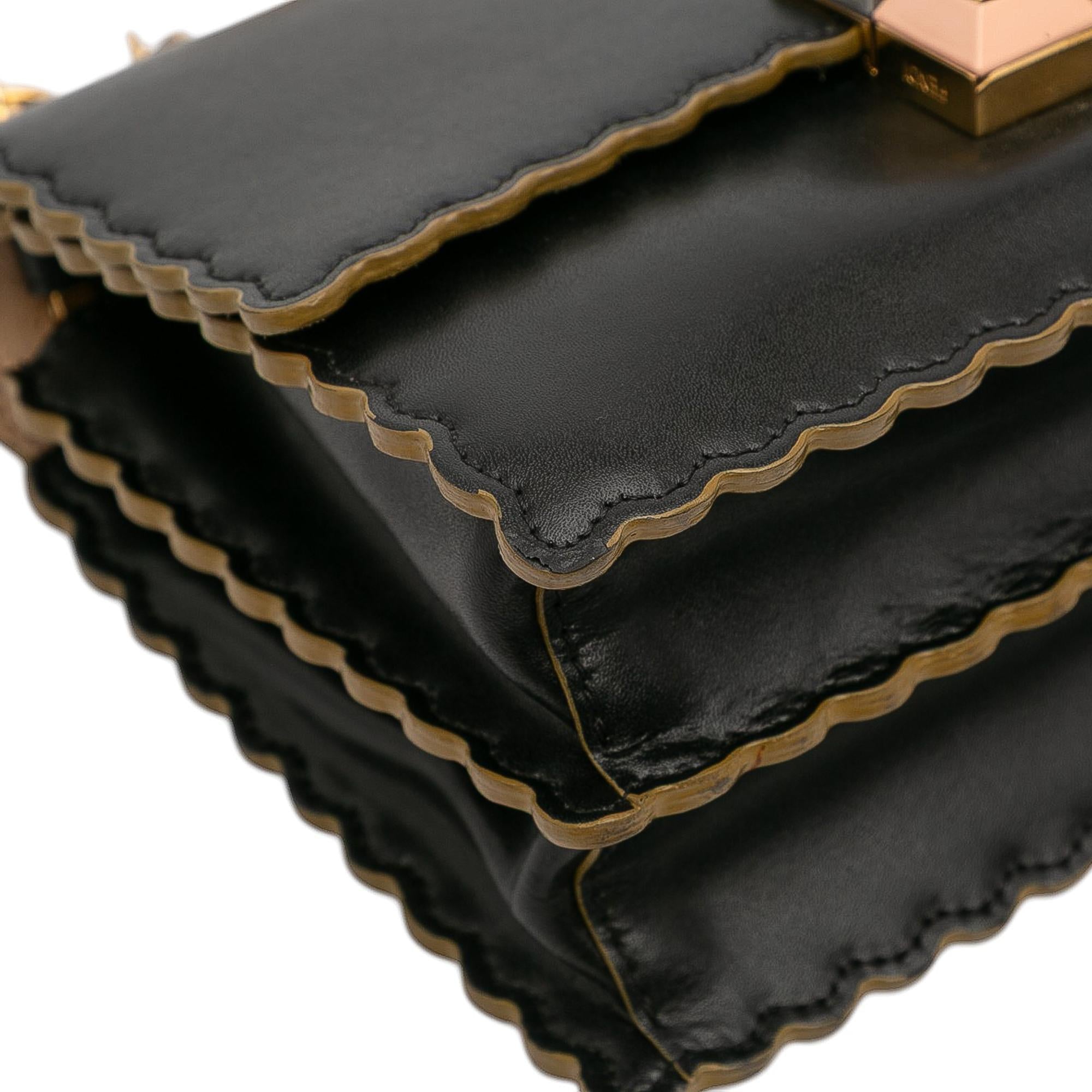 Fendi Small Scalloped Leather Kan I Crossbody