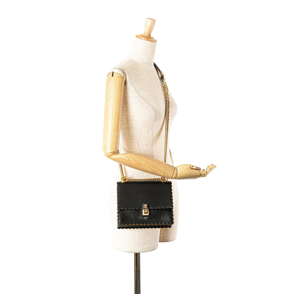 Fendi Small Scalloped Leather Kan I Crossbody