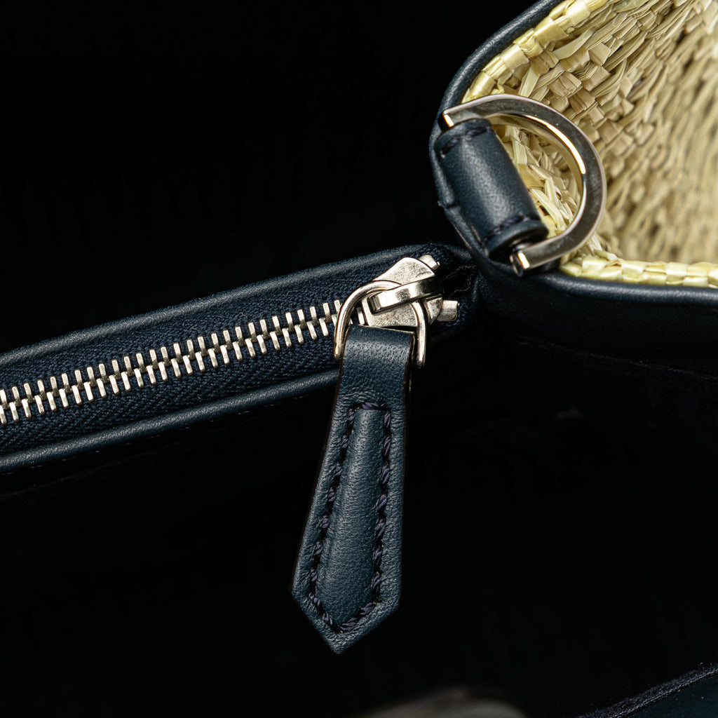 Fendi Small Woven Raffia Vitello Regular 2Jours Satchel