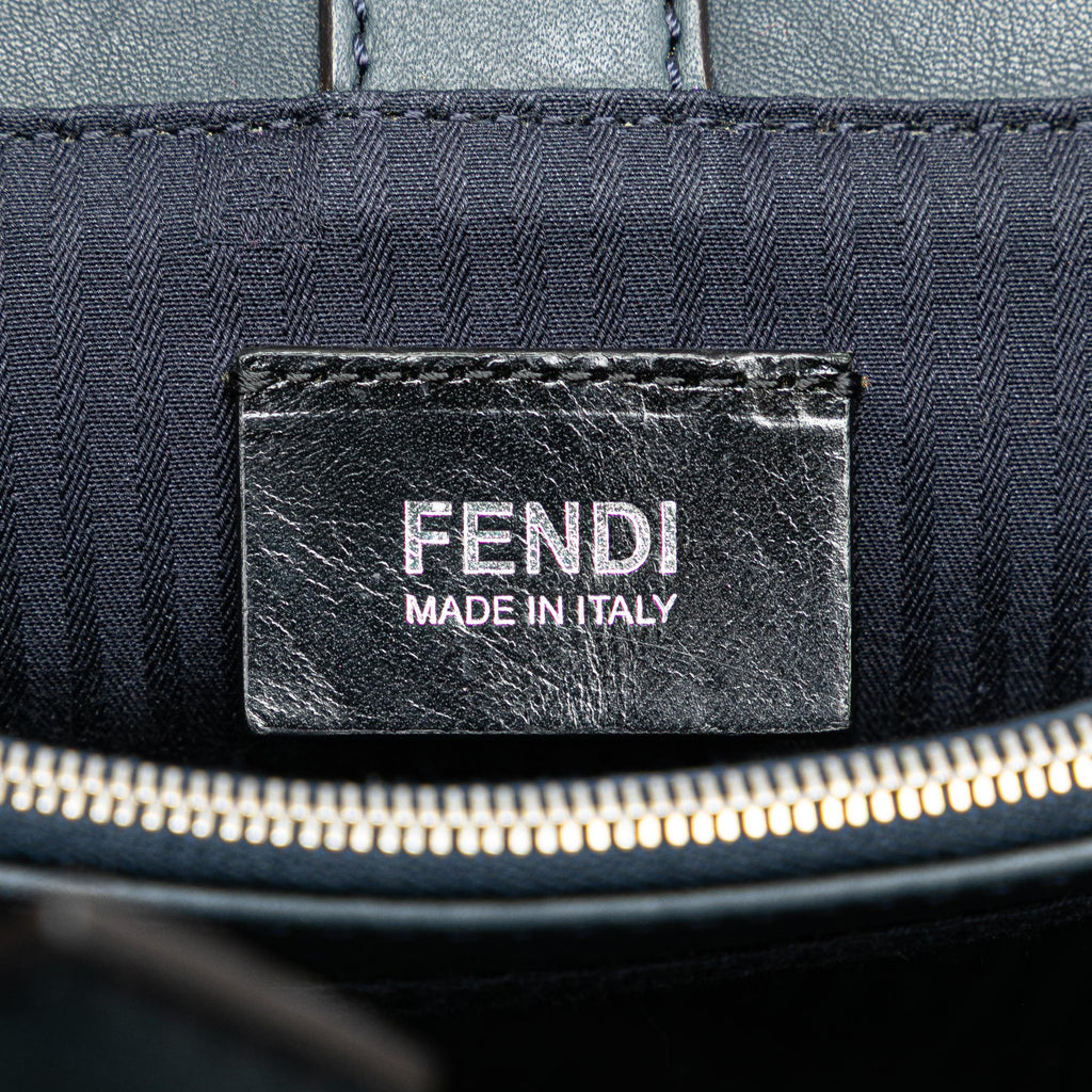 Fendi Small Woven Raffia Vitello Regular 2Jours Satchel