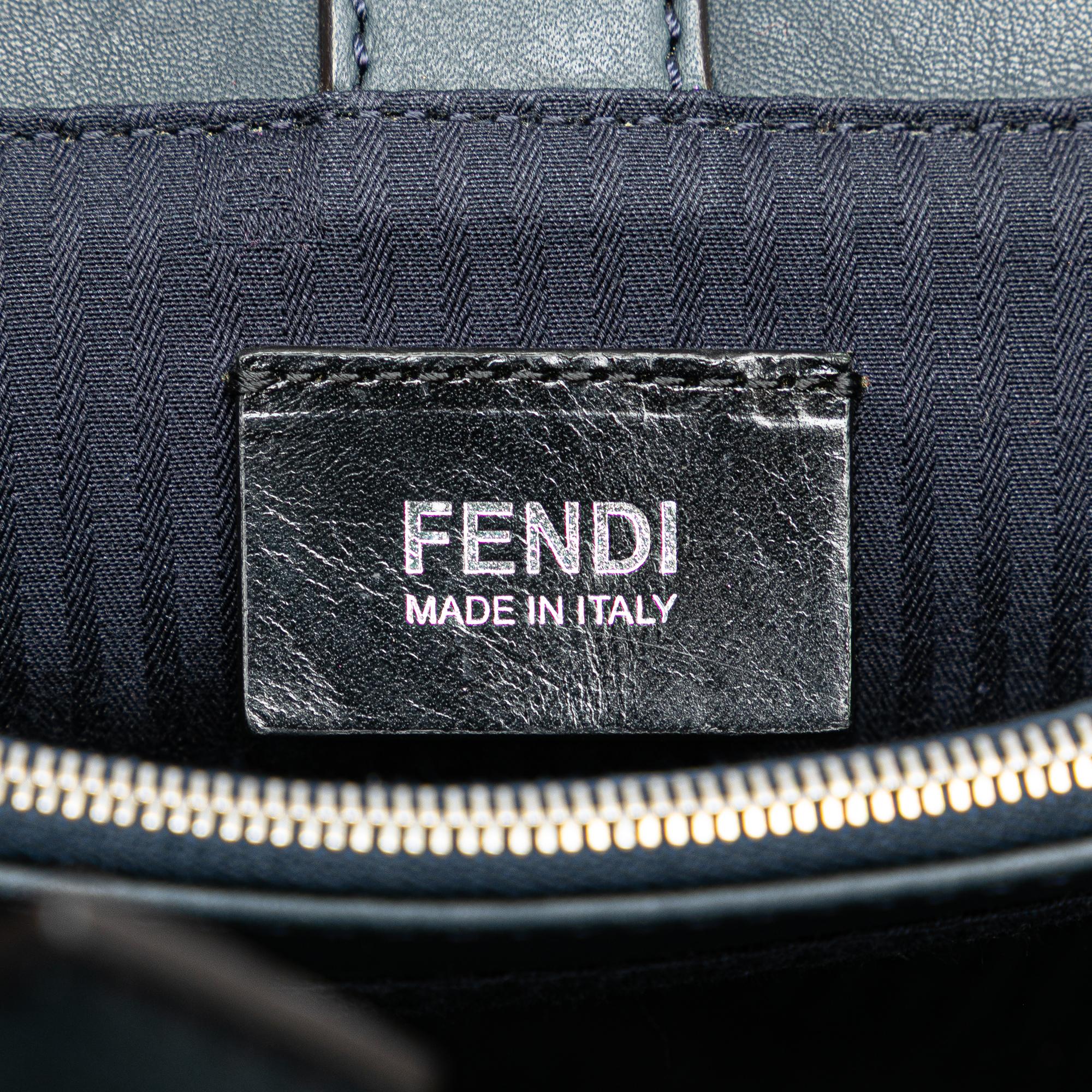 Fendi Small Woven Raffia Vitello Regular 2Jours Satchel