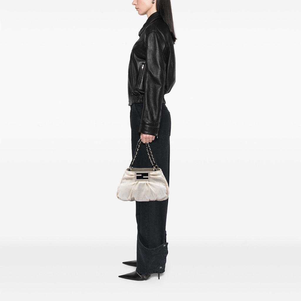 Fendi Small Zucca Canvas Mia Chain Tote