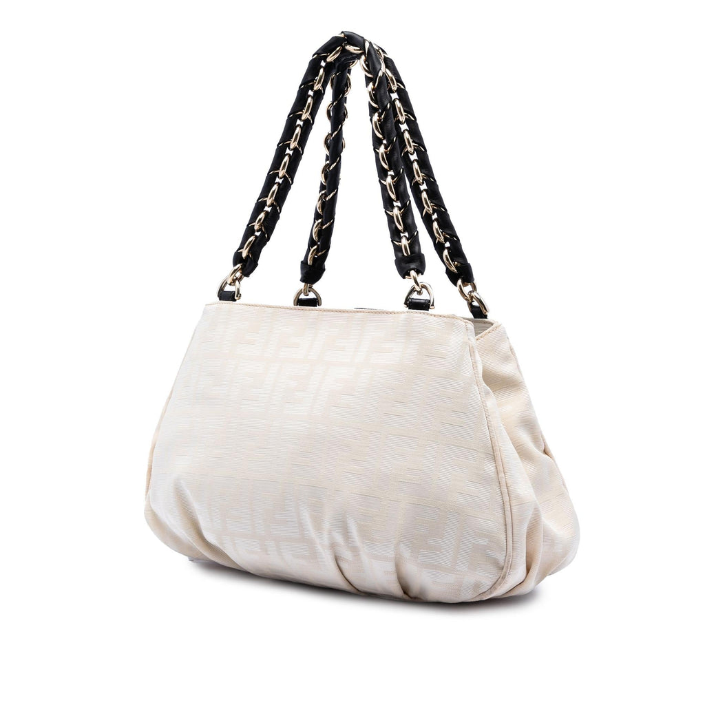 Fendi Small Zucca Canvas Mia Chain Tote