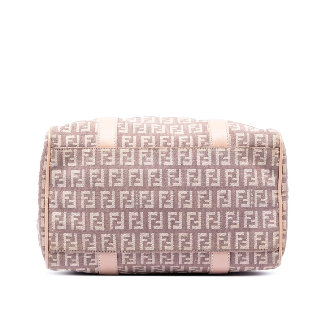 Fendi Small Zucchino Canvas Forever Bauletto Boston Bag