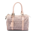 Fendi Small Zucchino Canvas Forever Bauletto Boston Bag