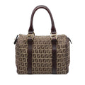 Fendi Small Zucchino Canvas Forever Bauletto Boston Bag