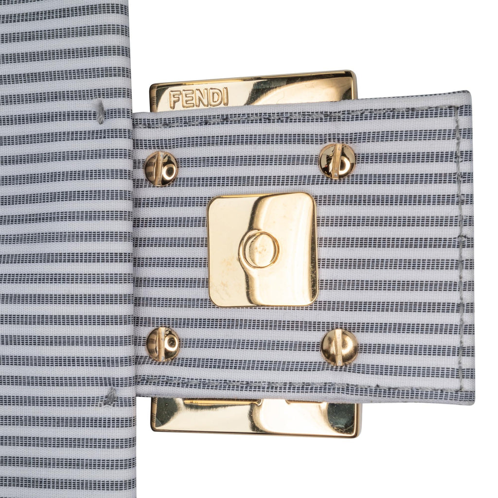 Fendi Striped Jersey Baguette Satchel