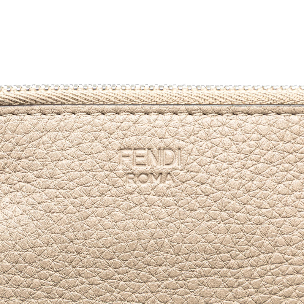 Fendi Sue Tilley Leather Banana Zip Clutch