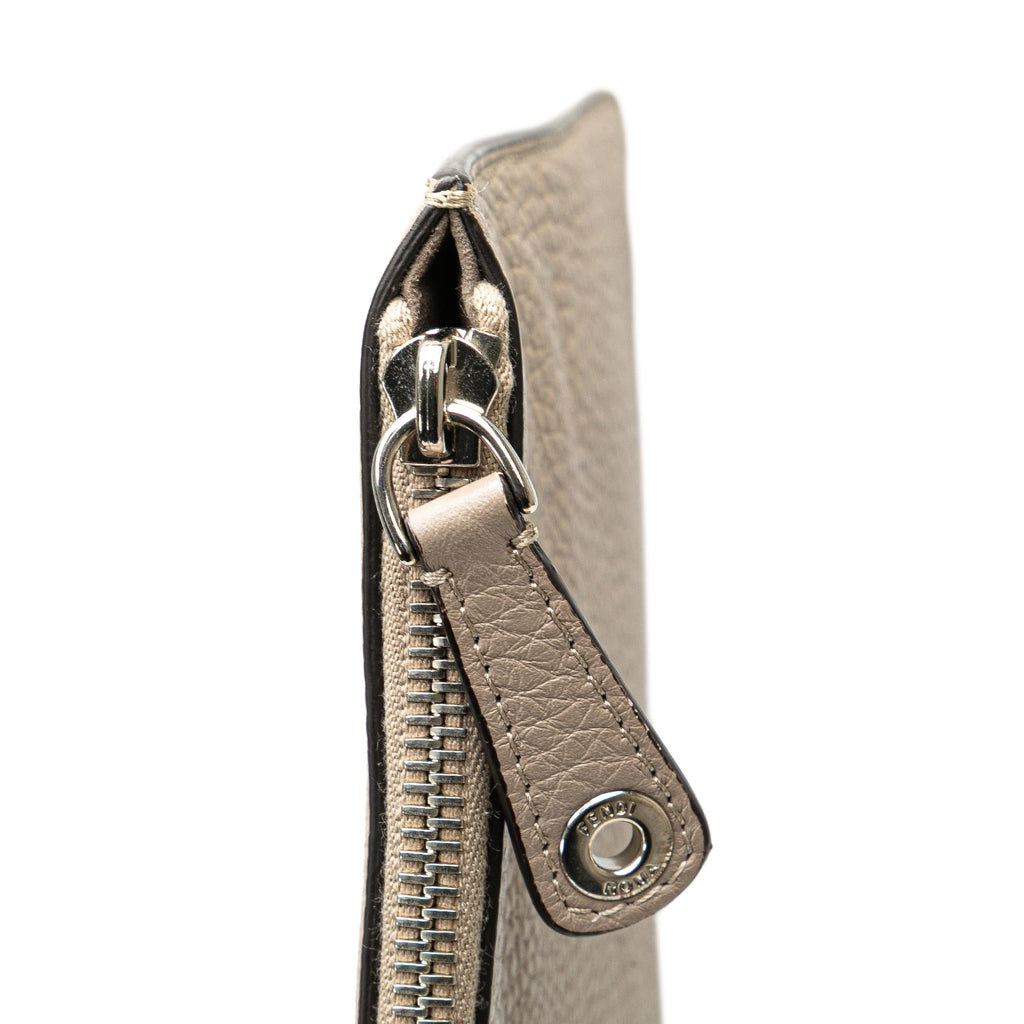 Fendi Sue Tilley Leather Banana Zip Clutch