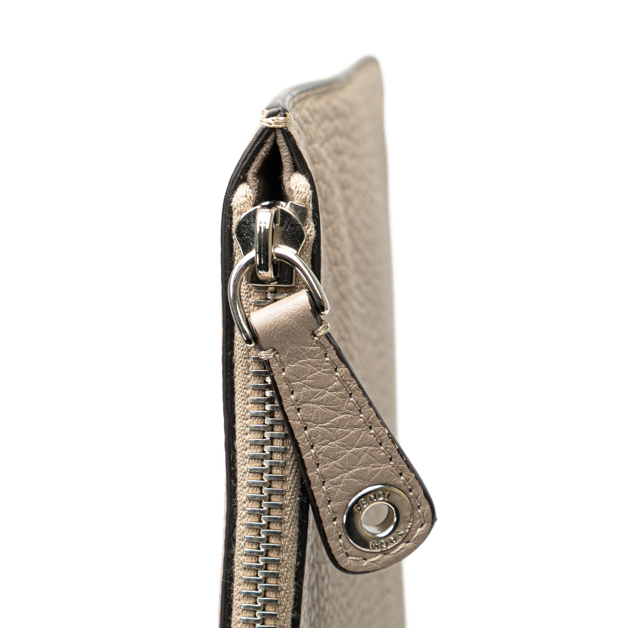 Fendi Sue Tilley Leather Banana Zip Clutch