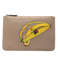 Fendi Sue Tilley Leather Banana Zip Clutch