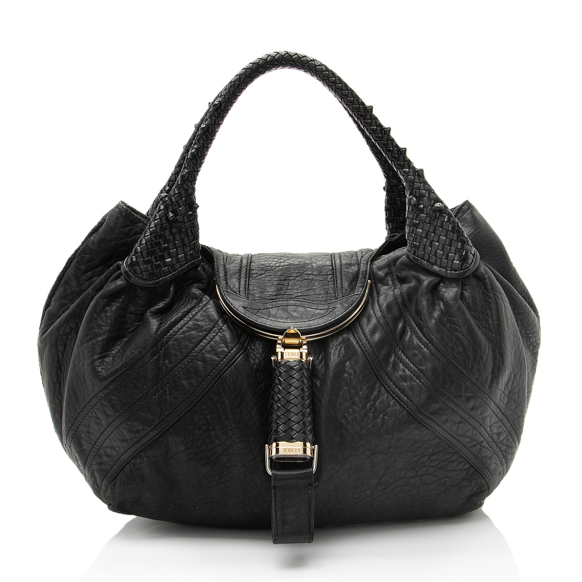 Fendi Tortuga Leather Spy Satchel