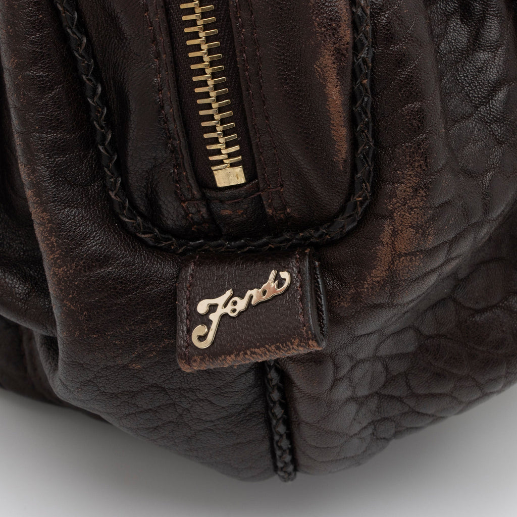 Fendi Tortuga Leather Zucca Spy Baby Satchel (SHF-FazHBh)