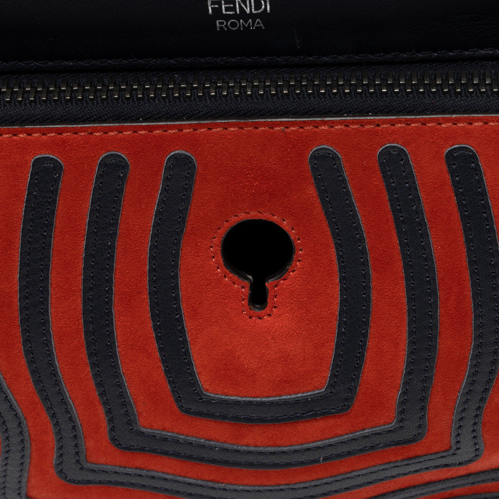 Fendi Quilted Leather Two Tone Dotcom Small Top Handle
