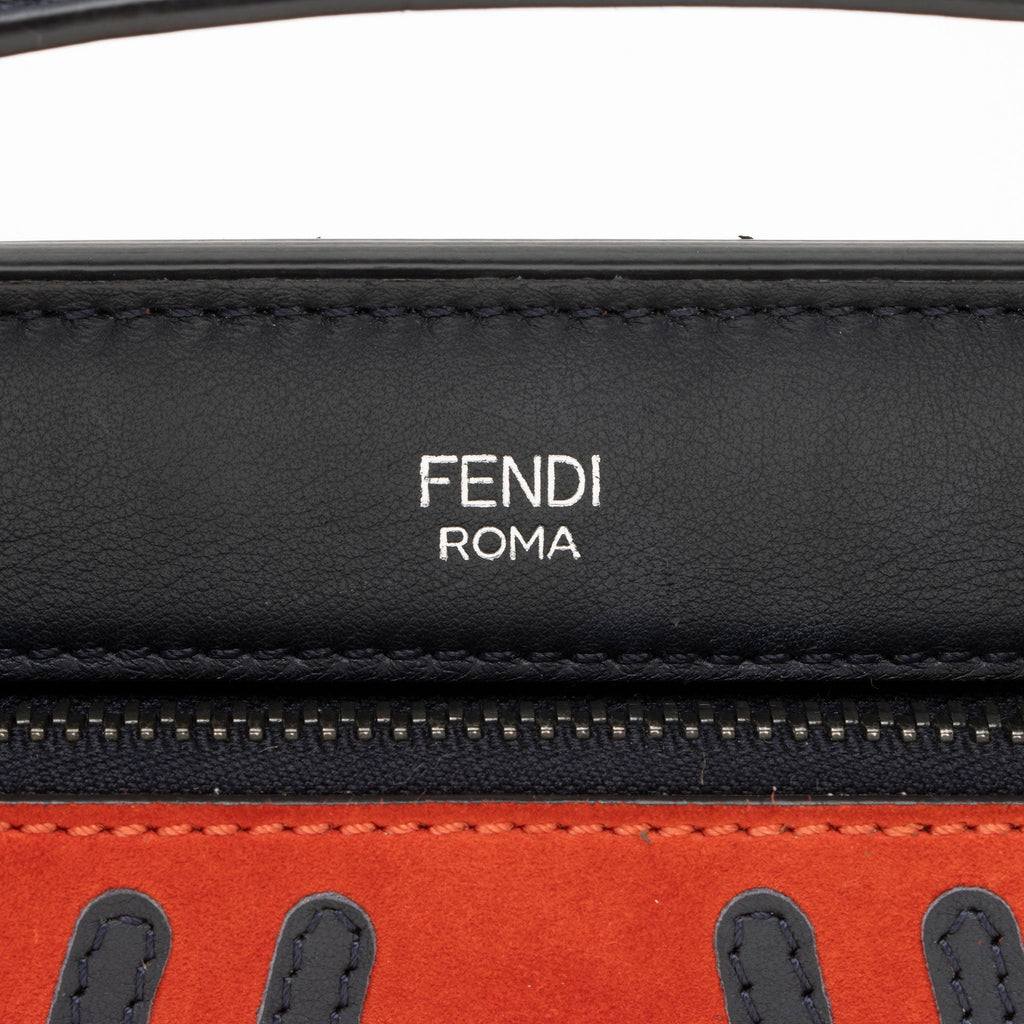 Fendi Quilted Leather Two Tone Dotcom Small Top Handle