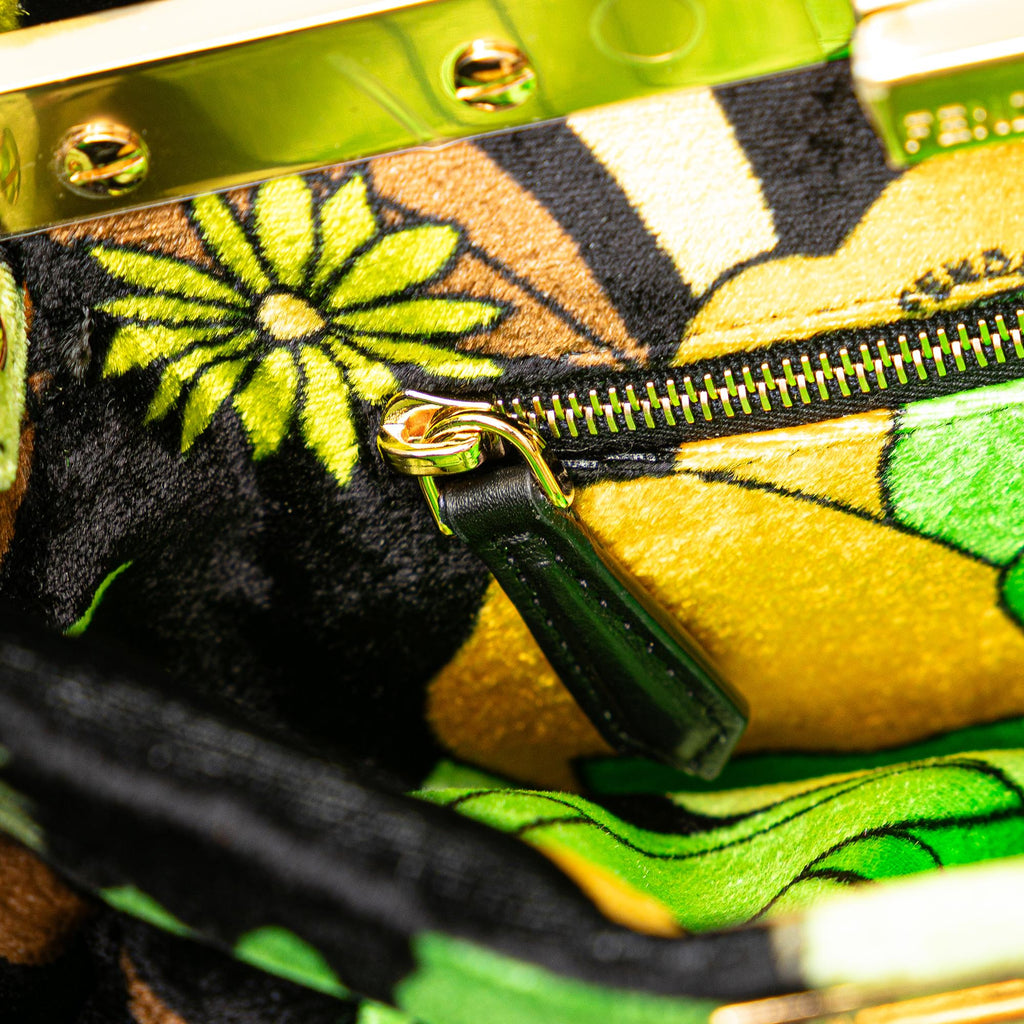 Fendi Velvet Peekaboo Click Clutch on Chain