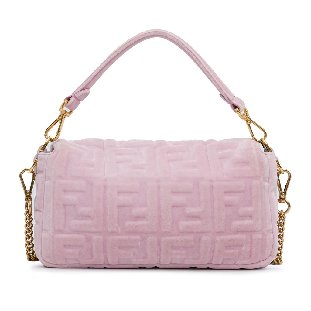 Fendi Velvet Zucca Embossed Baguette Satchel (SHG-eV17vo)