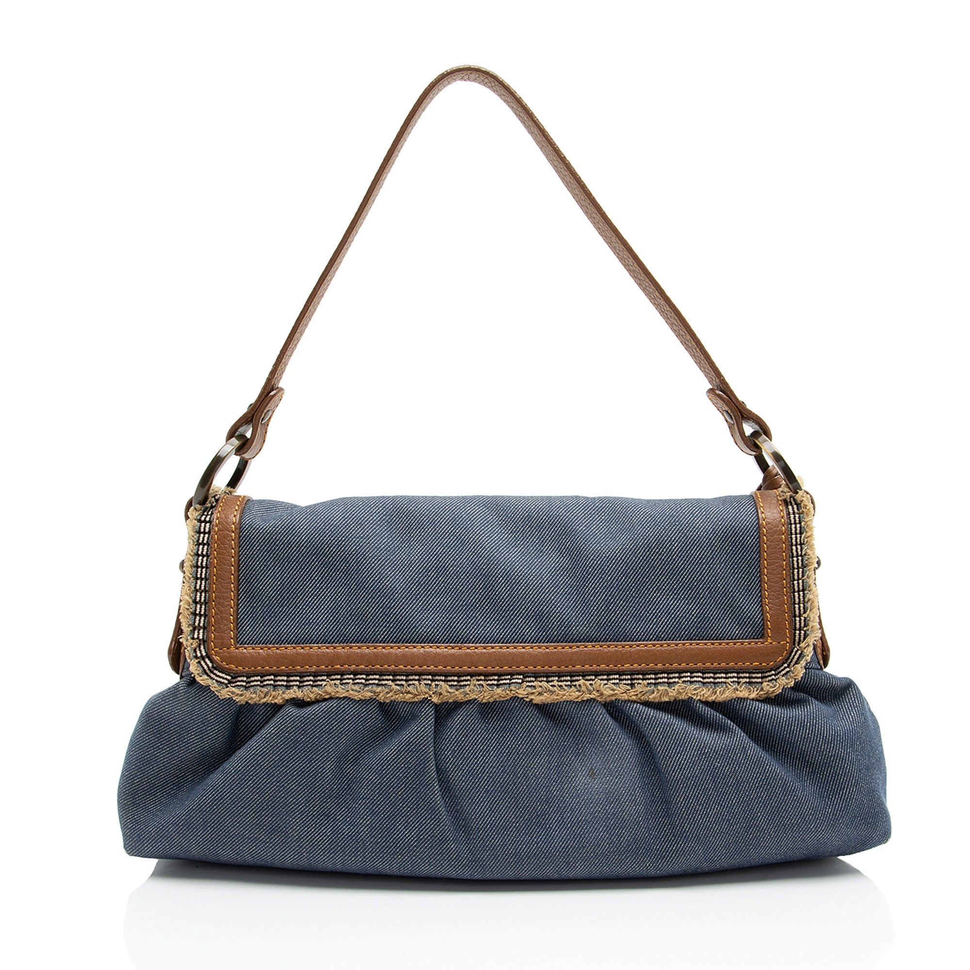 Fendi Vintage Denim Chef Shoulder Bag