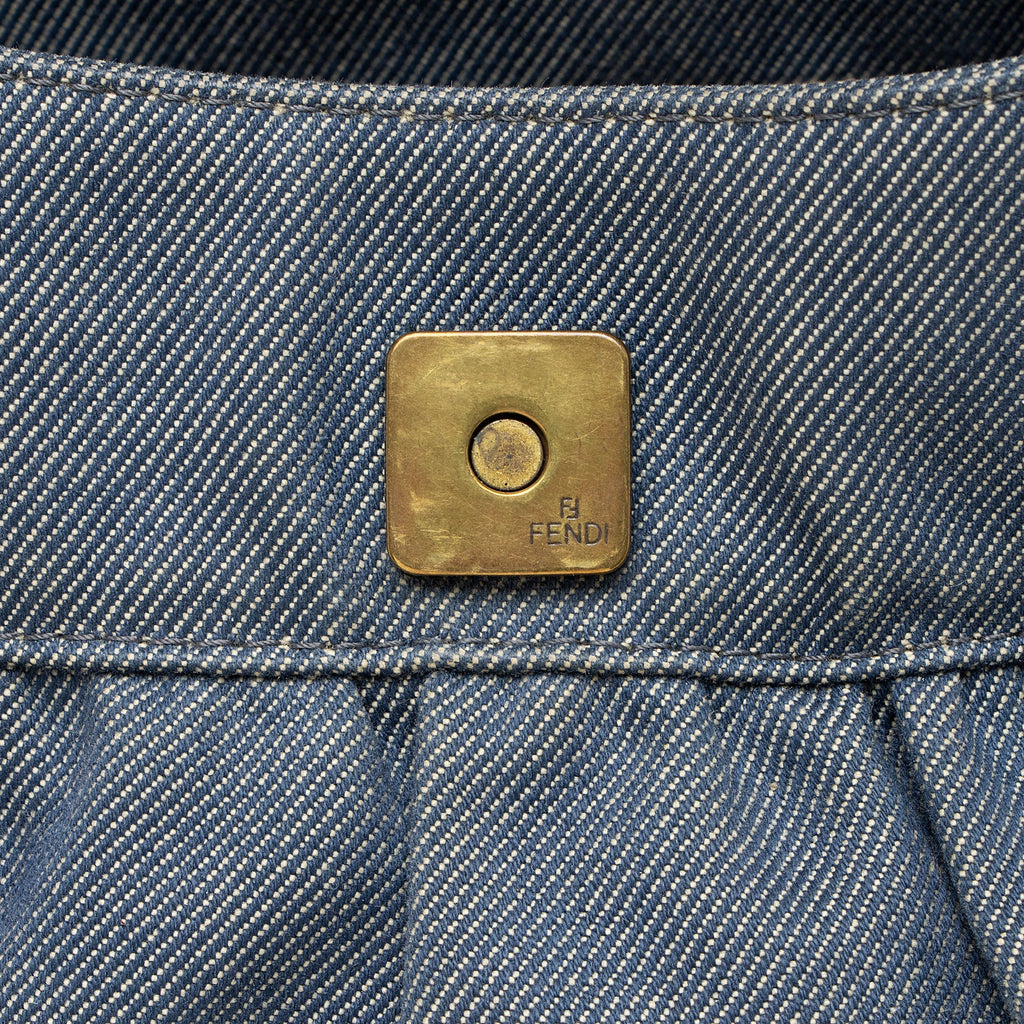 Fendi Vintage Denim Chef Shoulder Bag