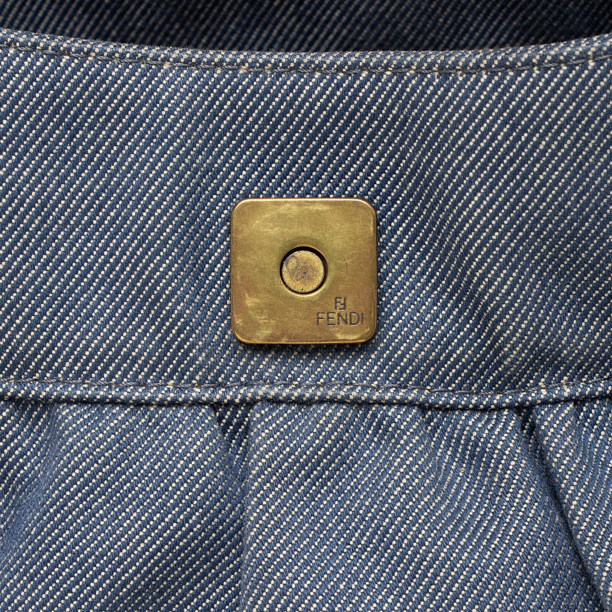 Fendi Vintage Denim Chef Shoulder Bag