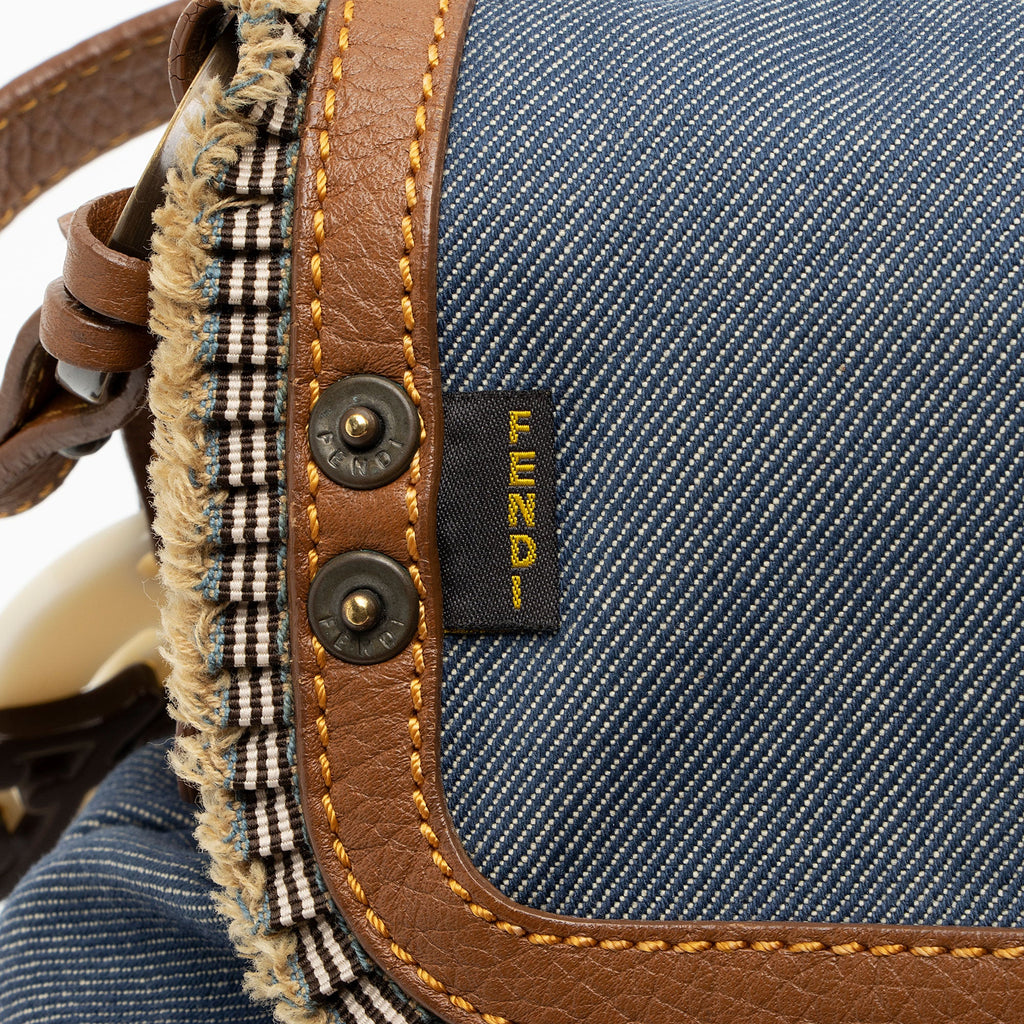 Fendi Vintage Denim Chef Shoulder Bag