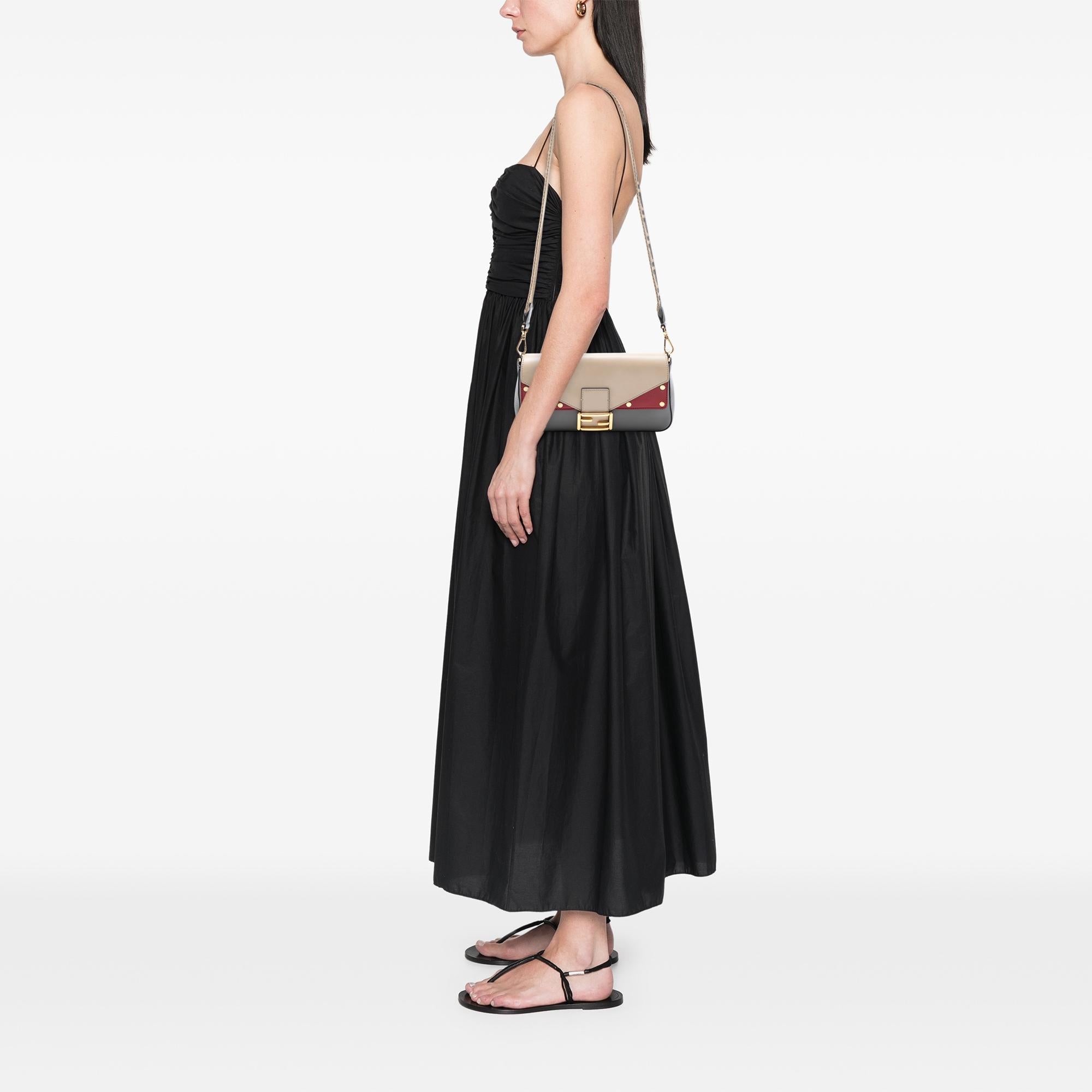 Fendi Vitello Grace FF 1974 Baguette Crossbody