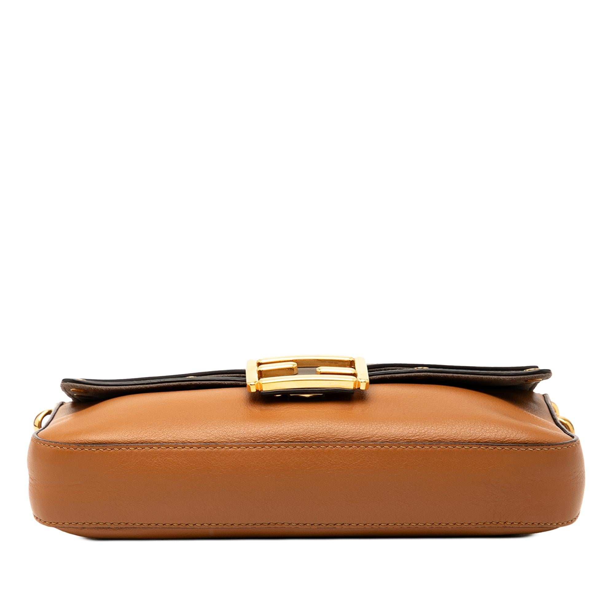 Fendi Vitello Grace FF 1974 Baguette Crossbody
