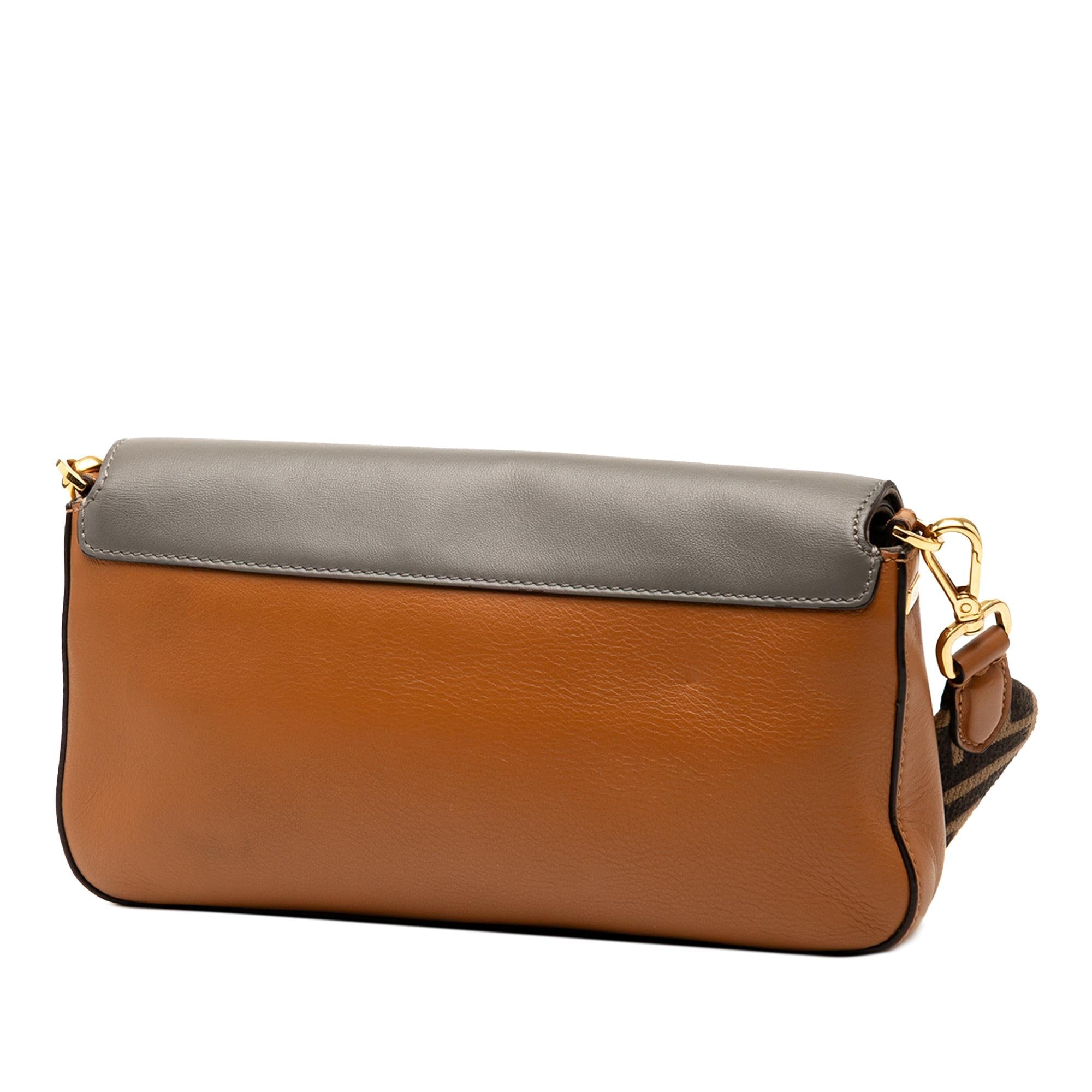 Fendi Vitello Grace FF 1974 Baguette Crossbody