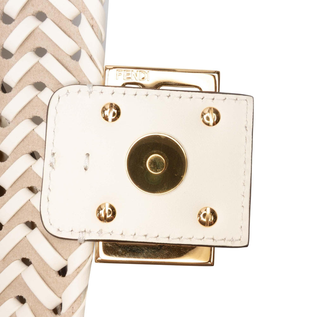 Fendi Woven Calfskin Vitello King Ceylon Baguette Satchel