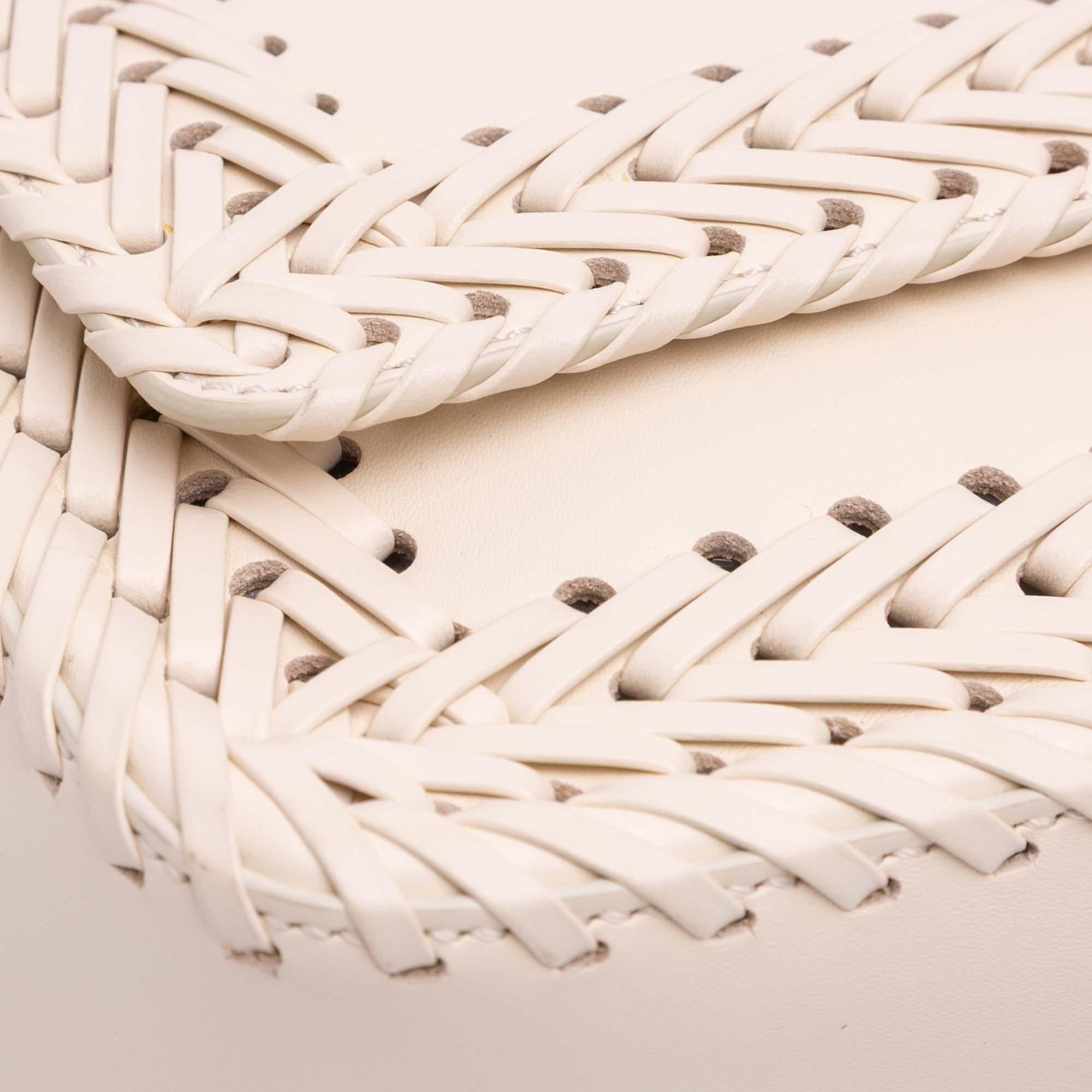Fendi Woven Calfskin Vitello King Ceylon Baguette Satchel