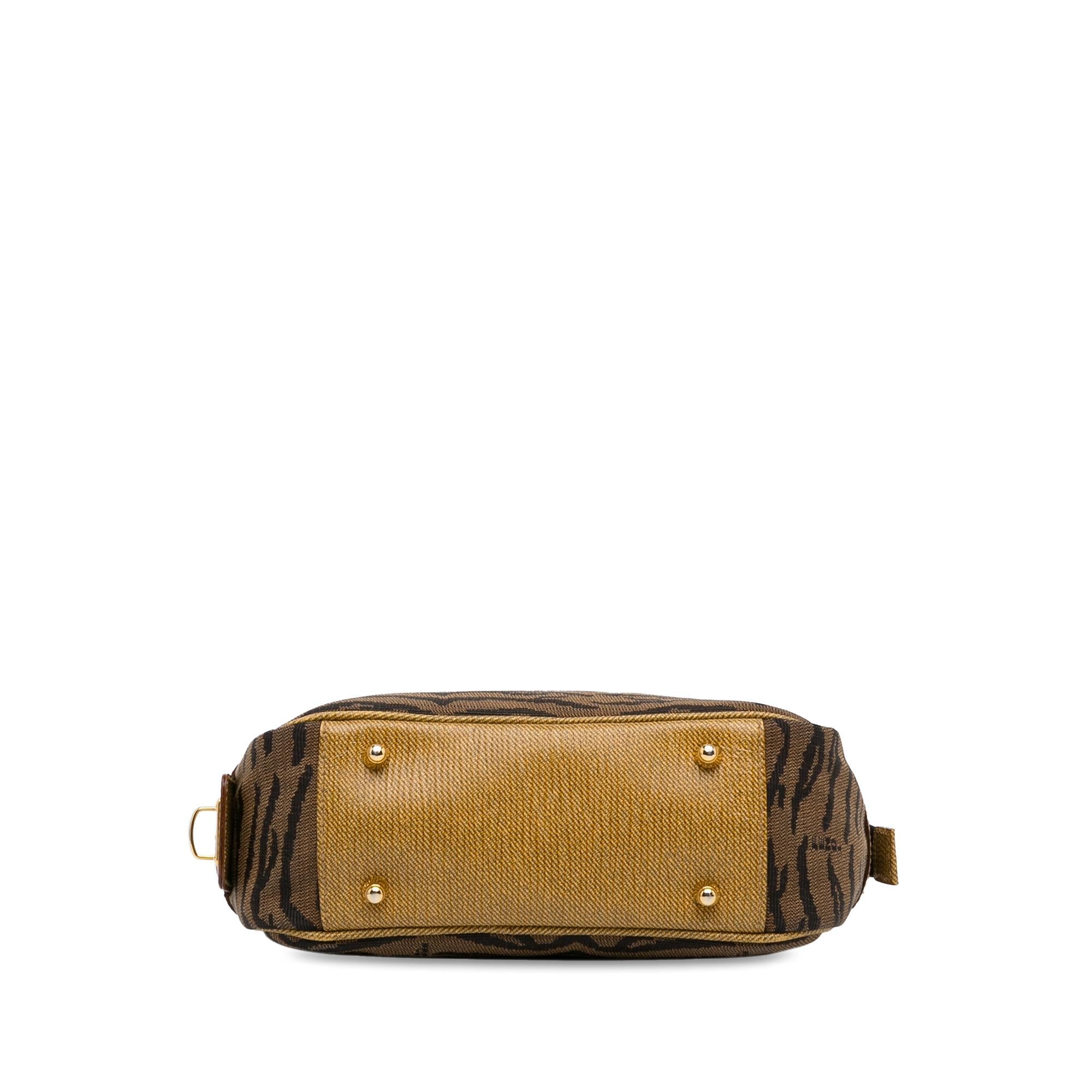 Fendi Zebra Print Canvas Satchel (SHG-osFG5D)