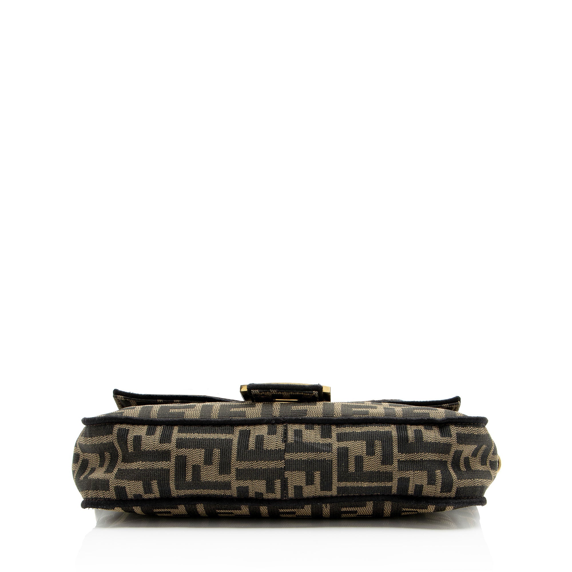 Fendi Zucca Calfskin Baguette Shoulder Bag