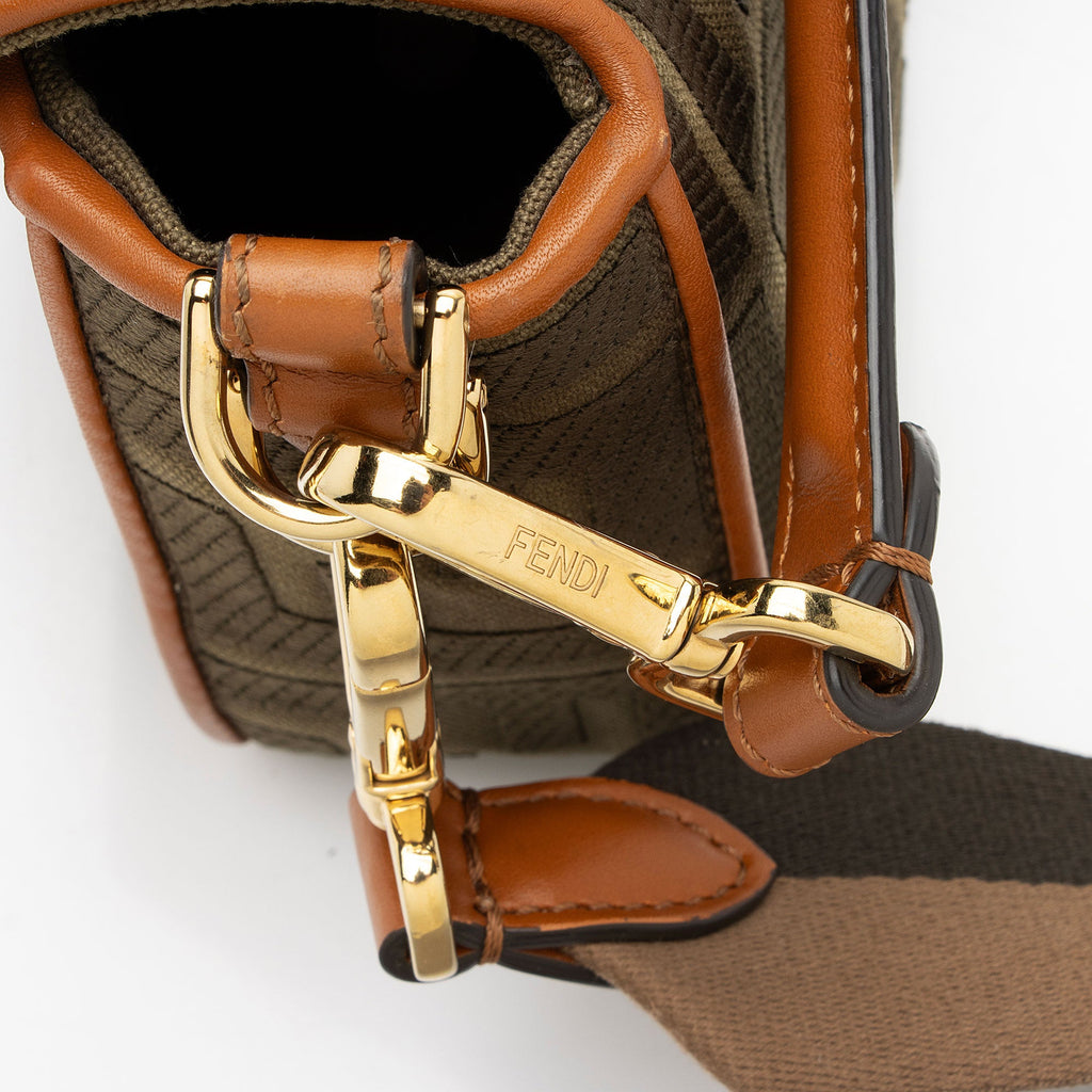 Fendi Zucca Calfskin Baguette Shoulder Bag