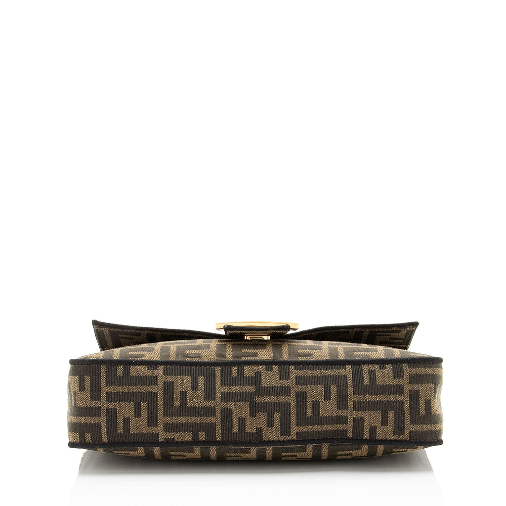 Fendi Zucca Calfskin Baguette Shoulder Bag