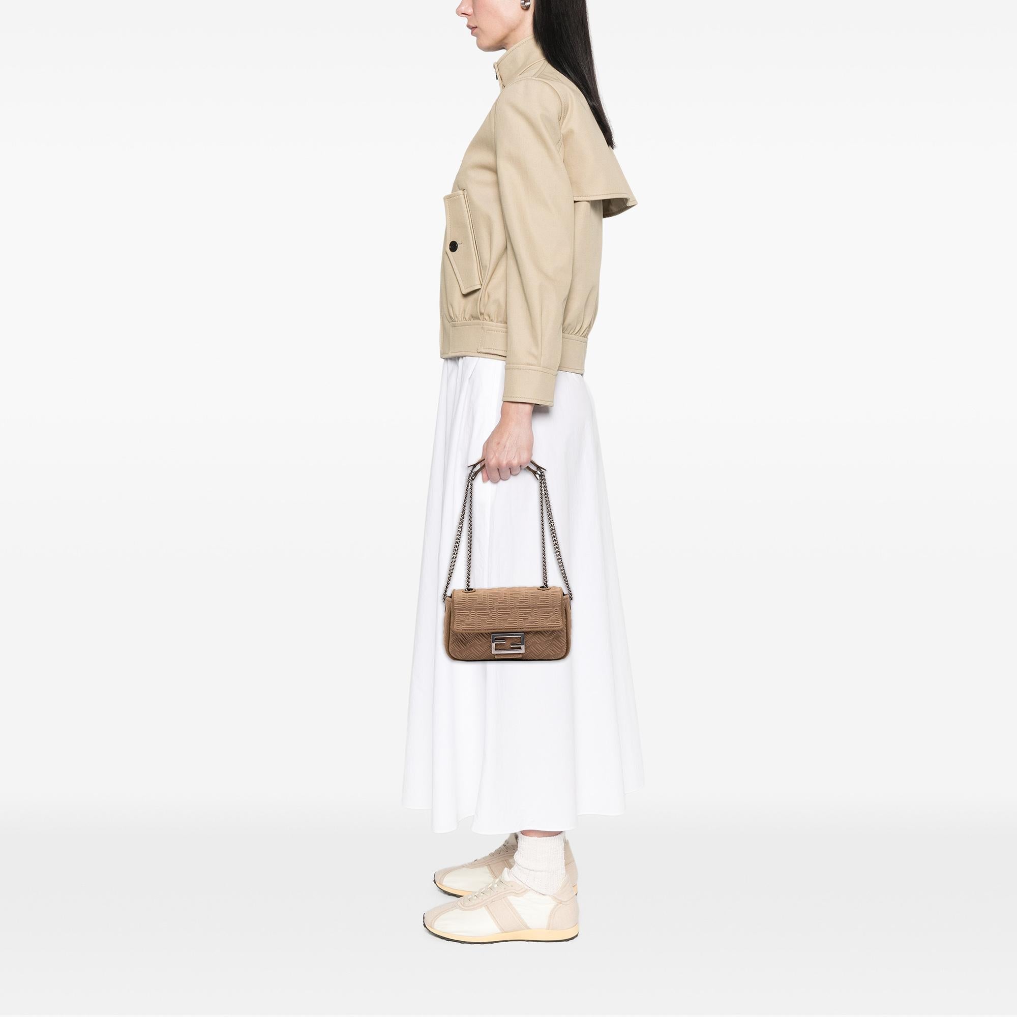 Fendi Zucca Canvas Chain Midi Baguette