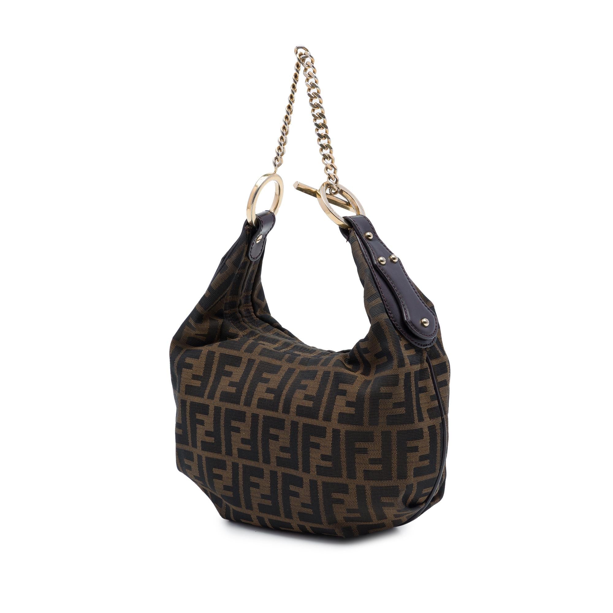 Fendi Zucca Canvas Chef Chain Hobo