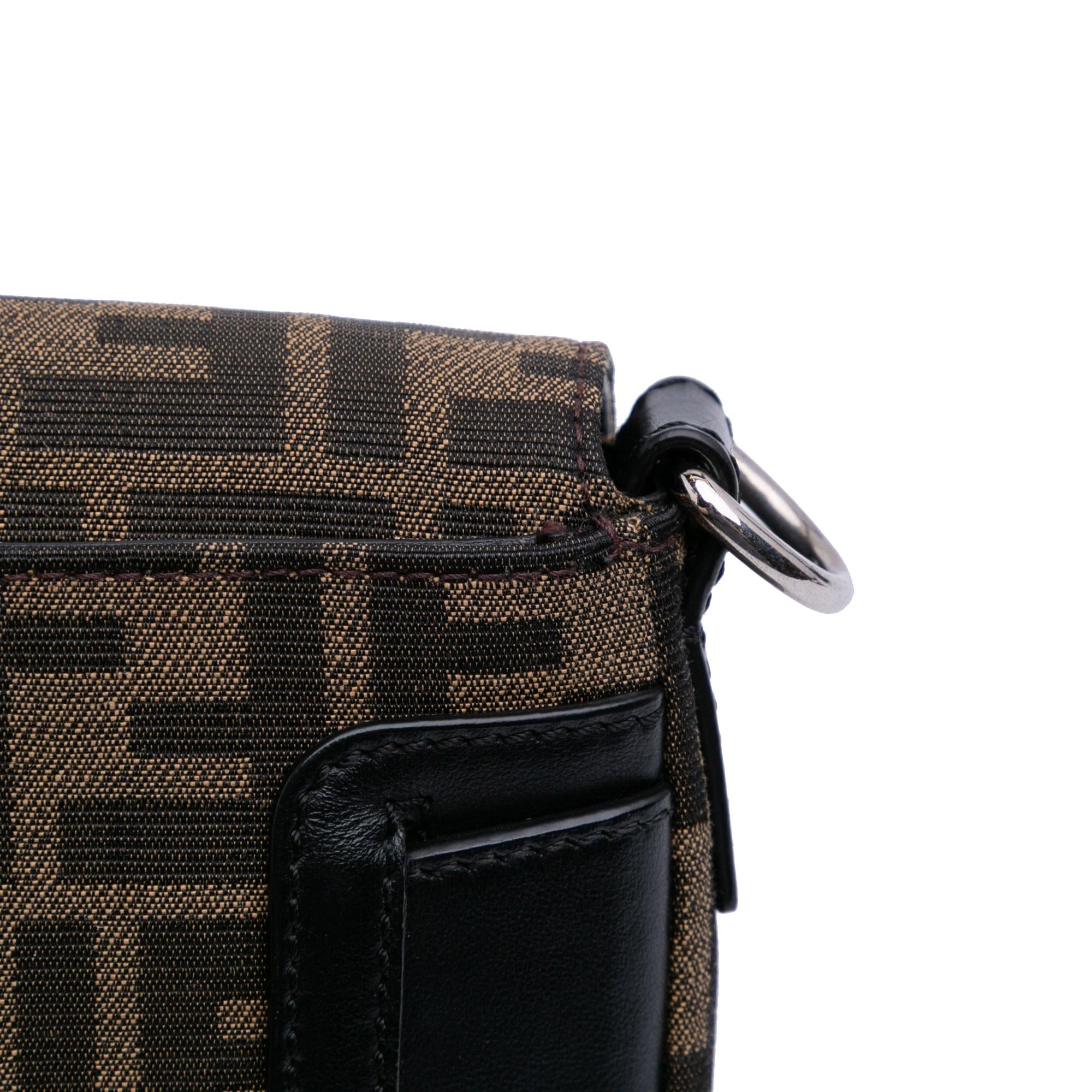 Fendi Zucca Canvas Convertible Baguette Satchel