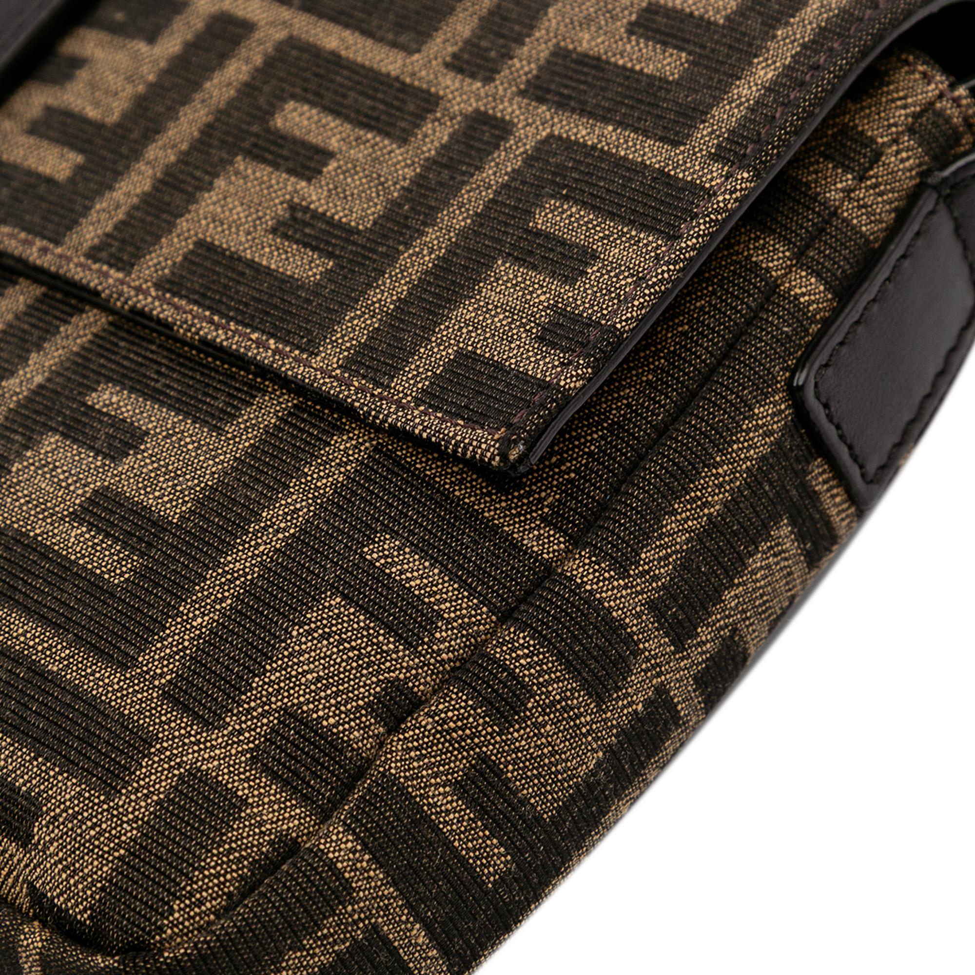 Fendi Zucca Canvas Convertible Baguette Satchel