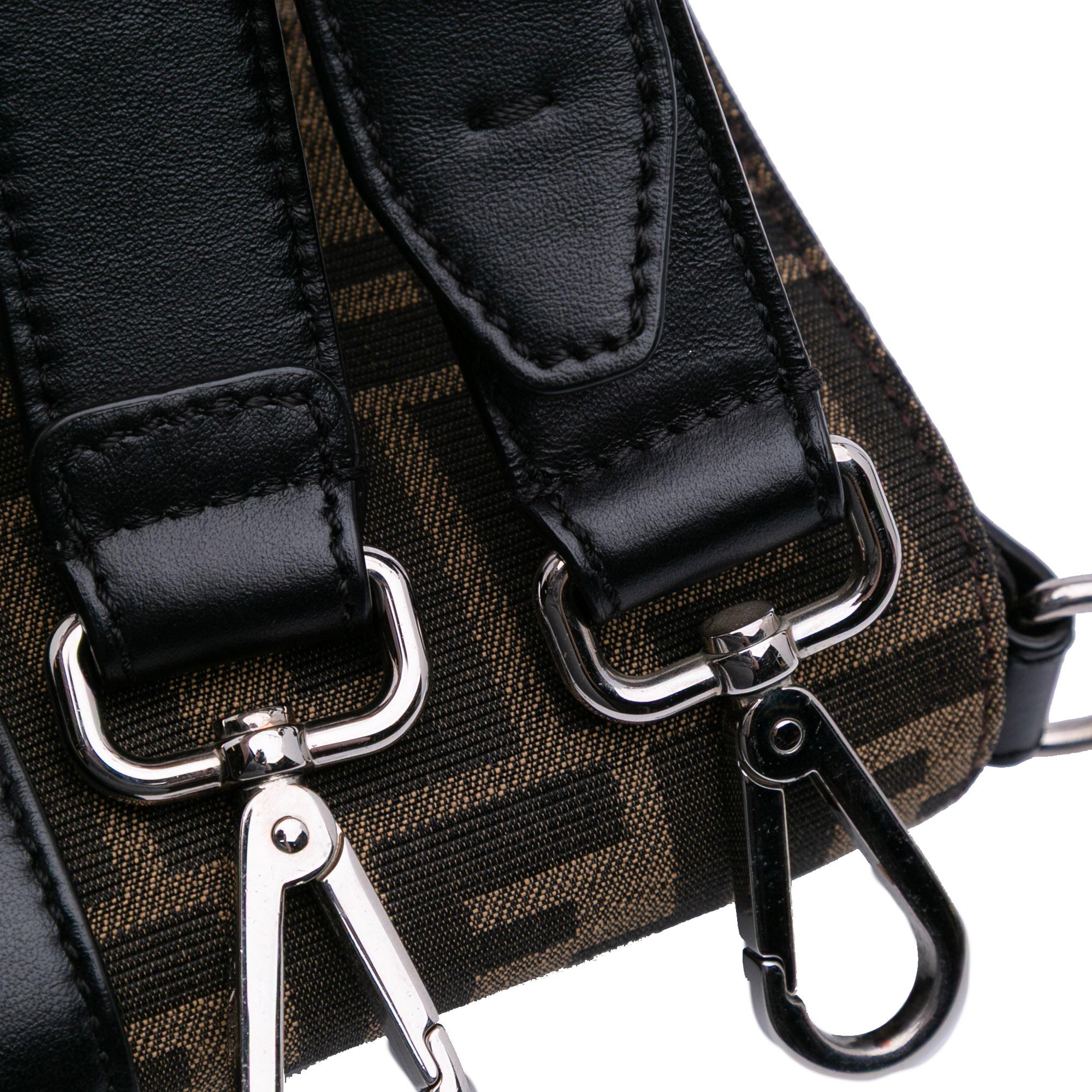 Fendi Zucca Canvas Convertible Baguette Satchel