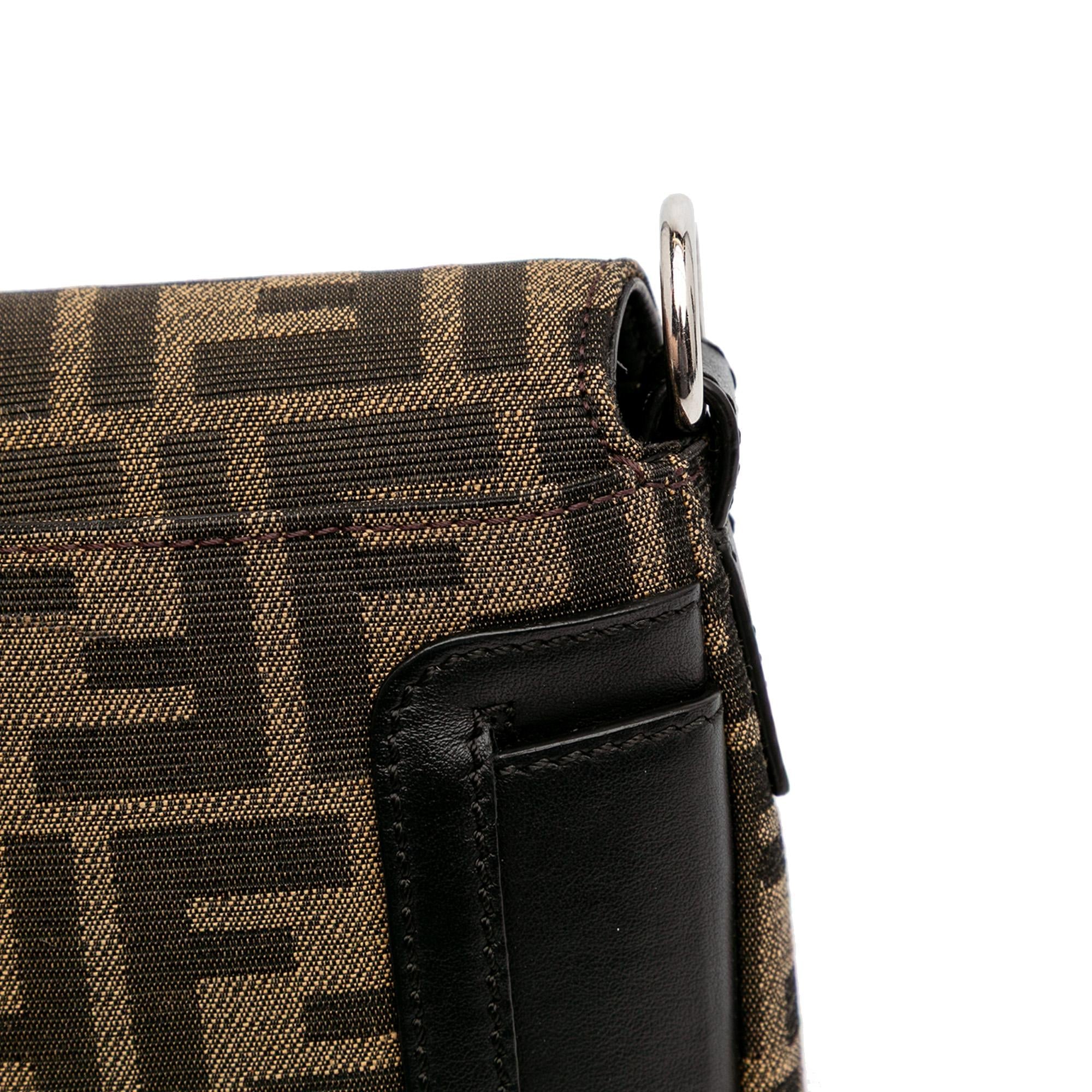 Fendi Zucca Canvas Convertible Baguette Satchel