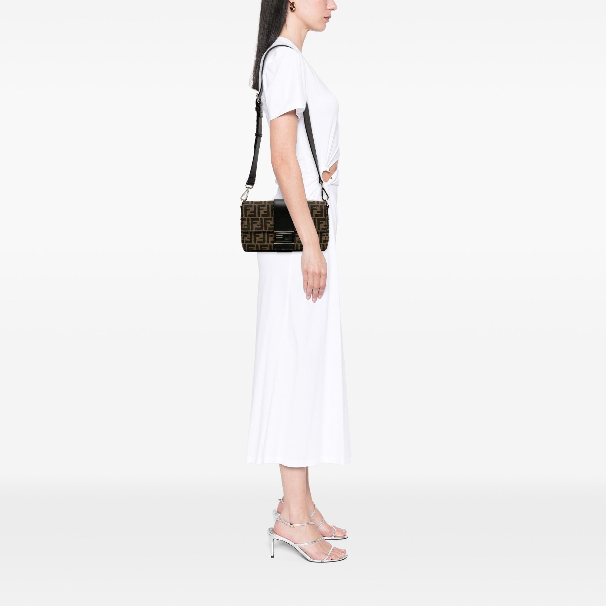 Fendi Zucca Canvas Convertible Baguette Satchel