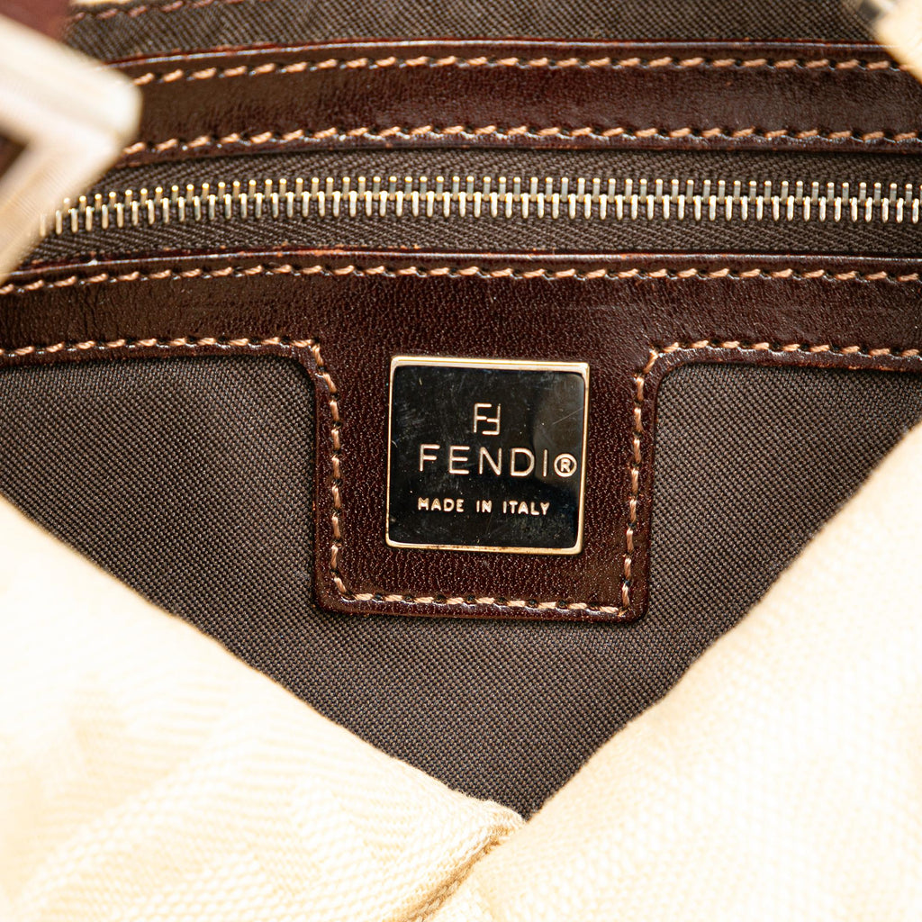 Fendi Zucca Canvas Double Flap Mamma