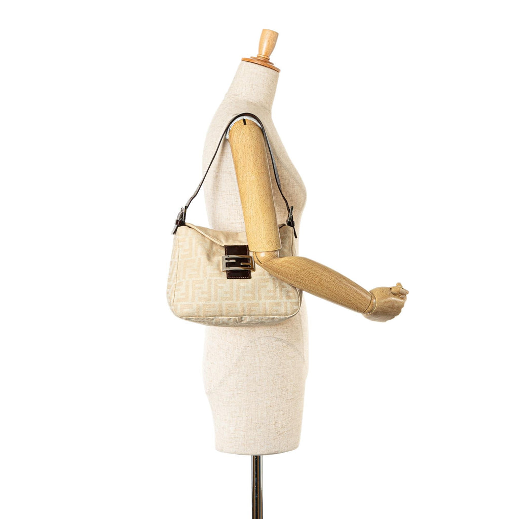 Fendi Zucca Canvas Double Flap Mamma