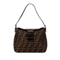 Fendi Zucca Canvas Double Flap Shoulder Bag (SHG-5160t3)