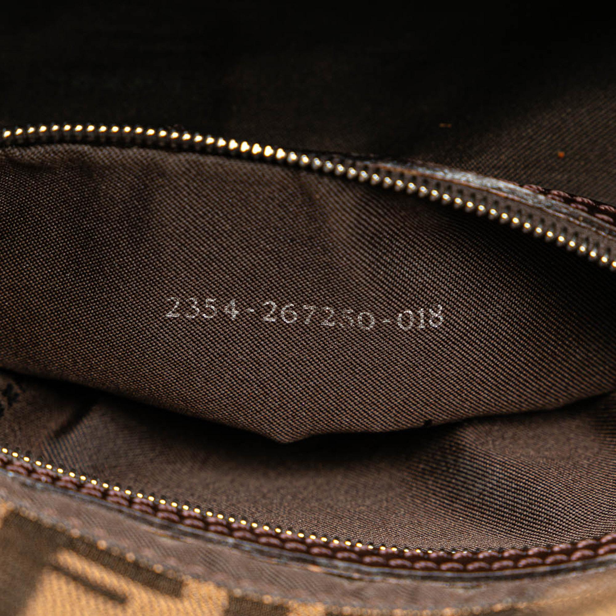 Fendi Zucca Canvas Double Flap Shoulder Bag (SHG-jvqpSt)