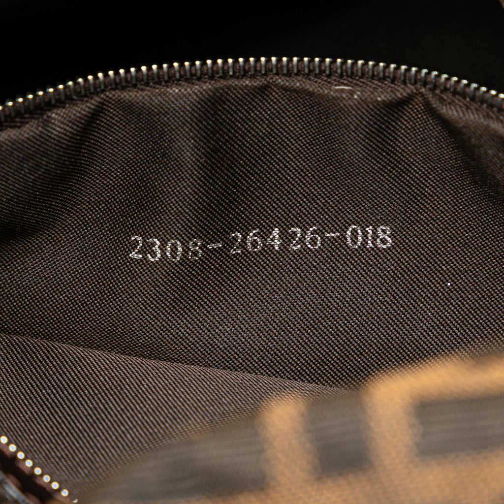 Fendi Zucca Canvas Double Flap Shoulder Bag