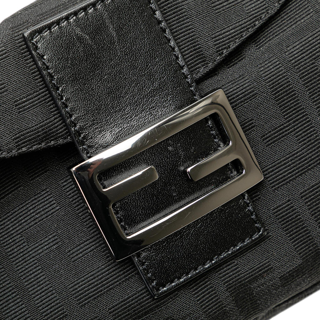 Fendi Zucca Canvas Double Flap Shoulder Bag
