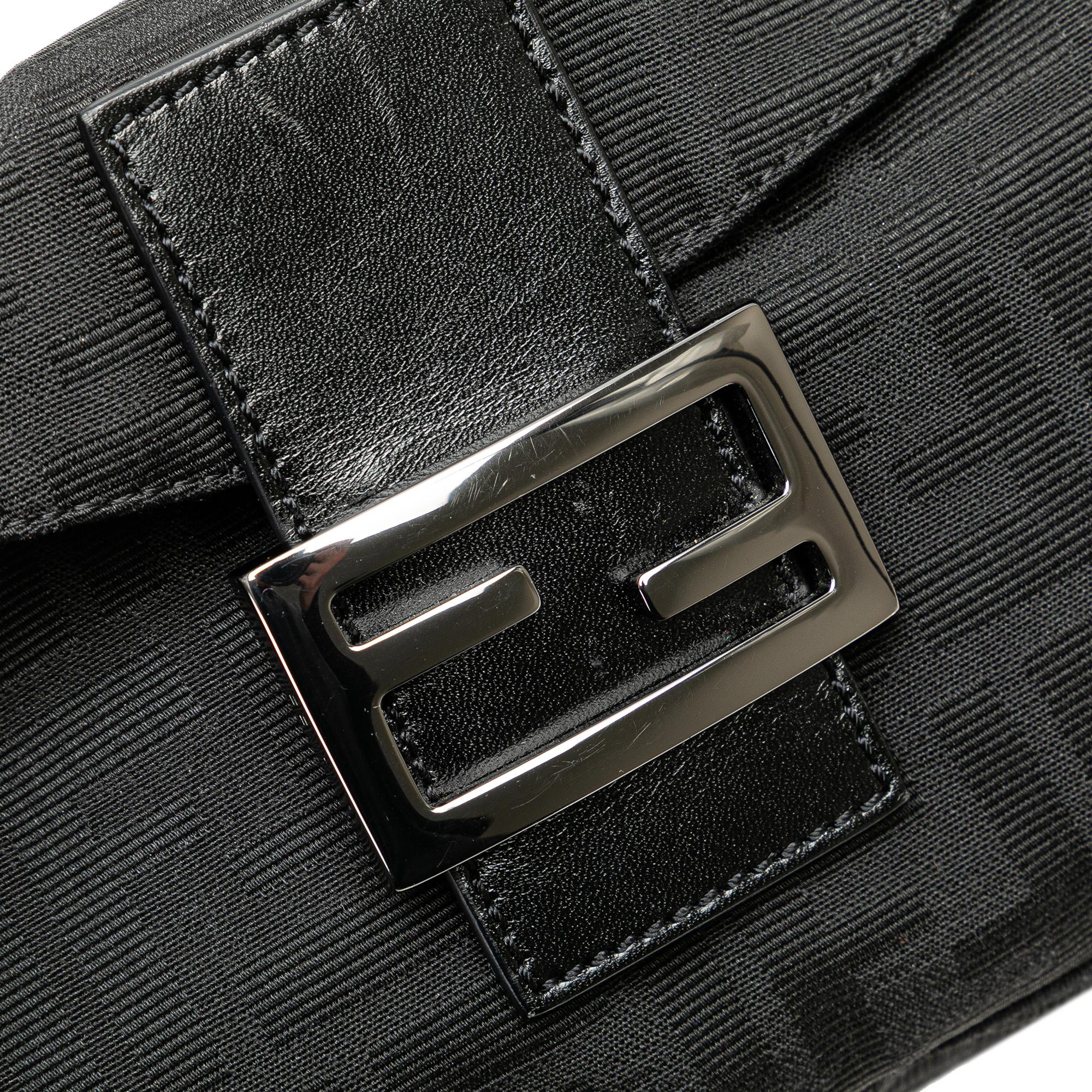 Fendi Zucca Canvas Double Flap Shoulder Bag
