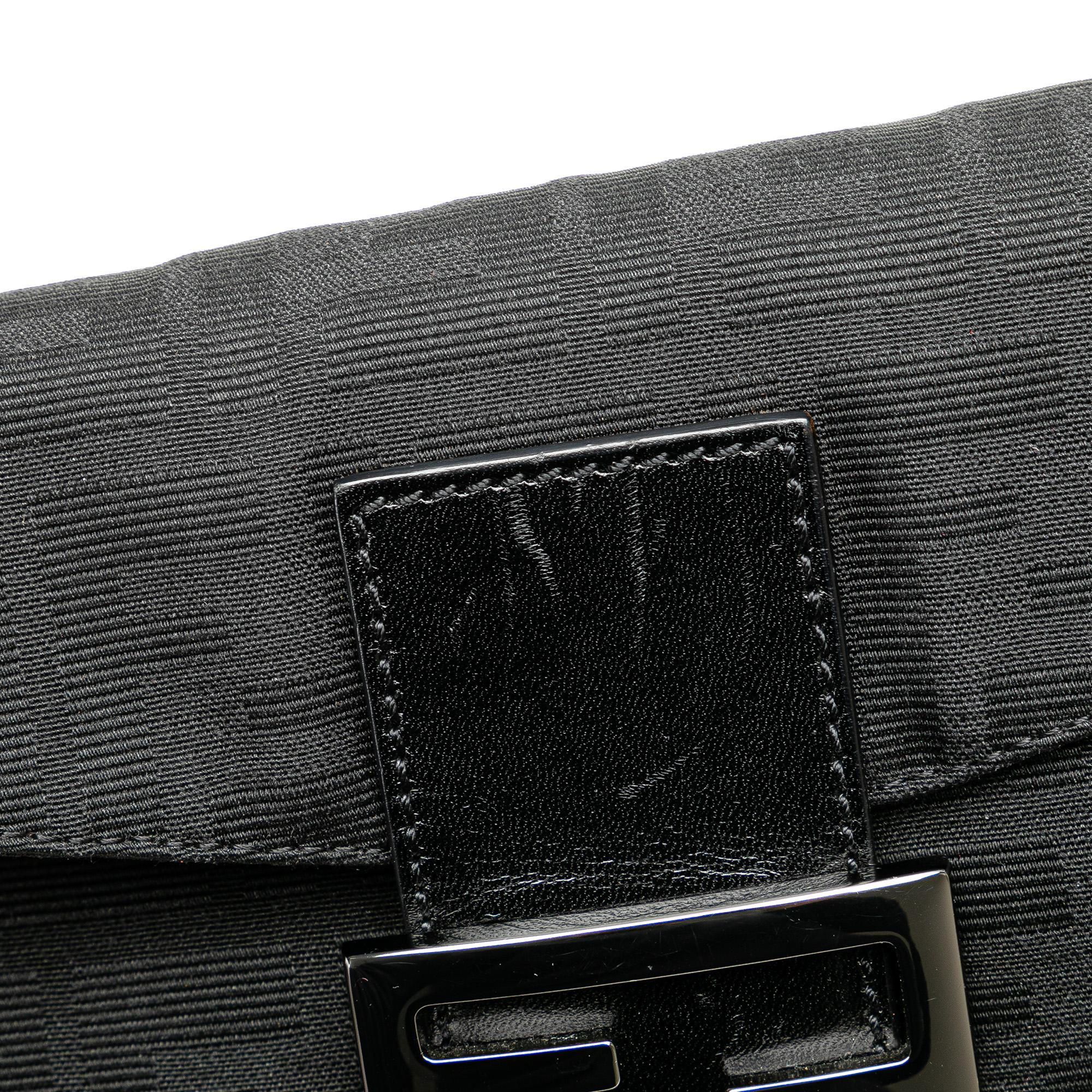 Fendi Zucca Canvas Double Flap Shoulder Bag