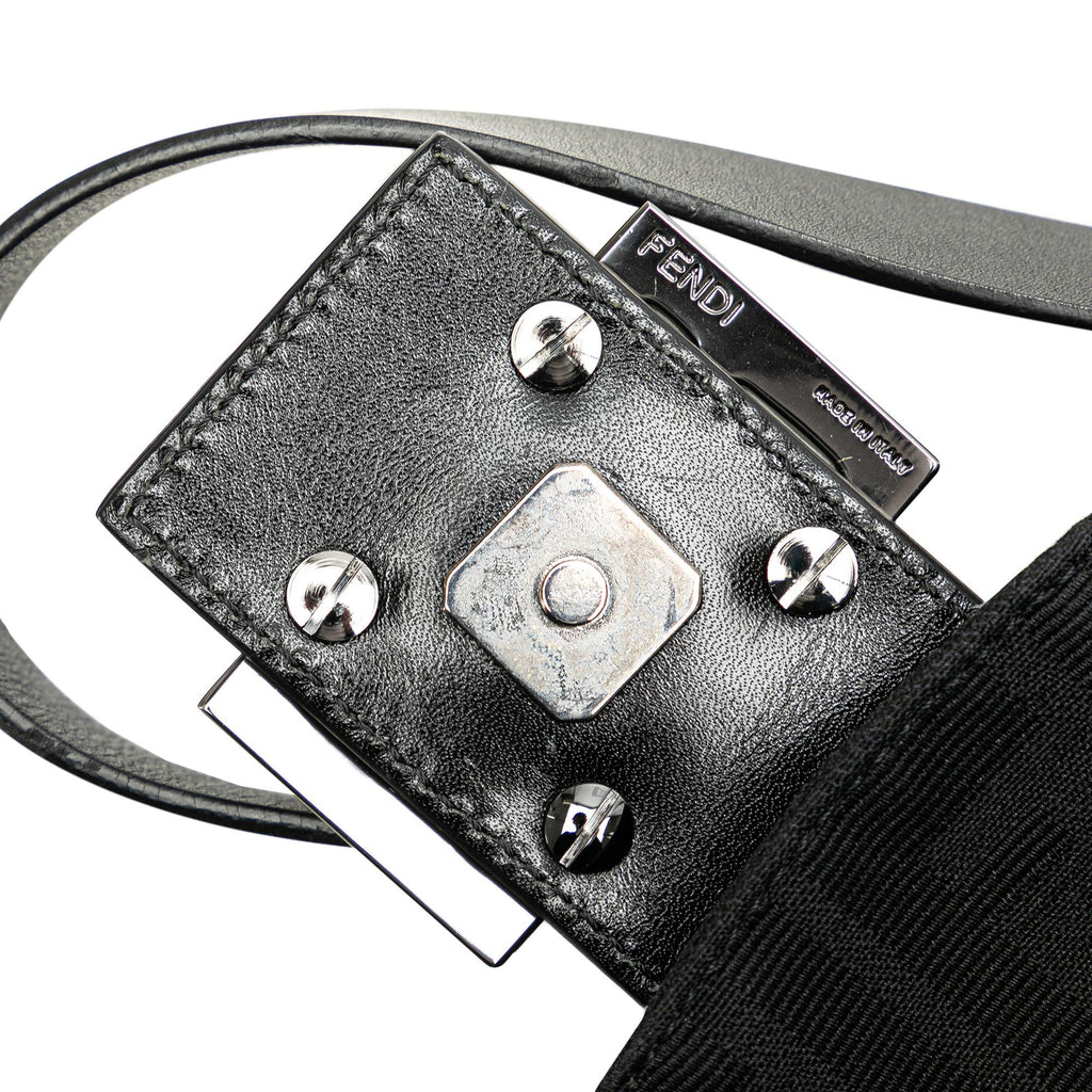 Fendi Zucca Canvas Double Flap Shoulder Bag